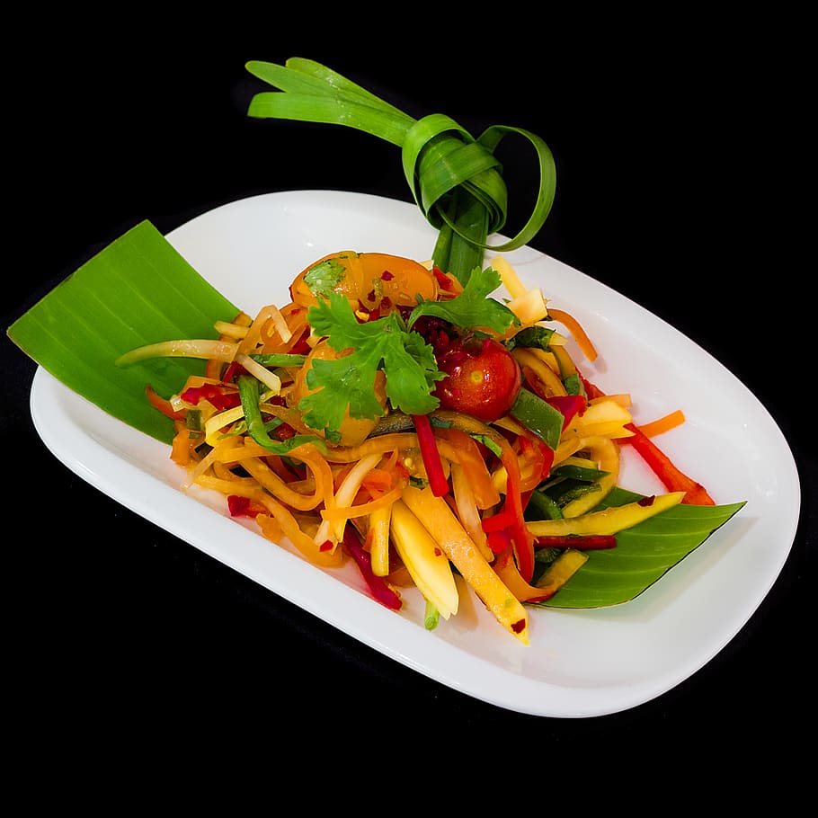garden salad platter, food, food and drink, plate, freshness HD wallpaper