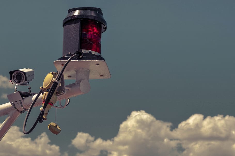 warning light, boat, low angle view, sky, cloud - sky, no people HD wallpaper