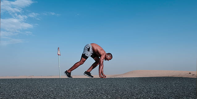 Man Running on Asphalt, athlete, crossfit training, daytime, exercise HD wallpaper