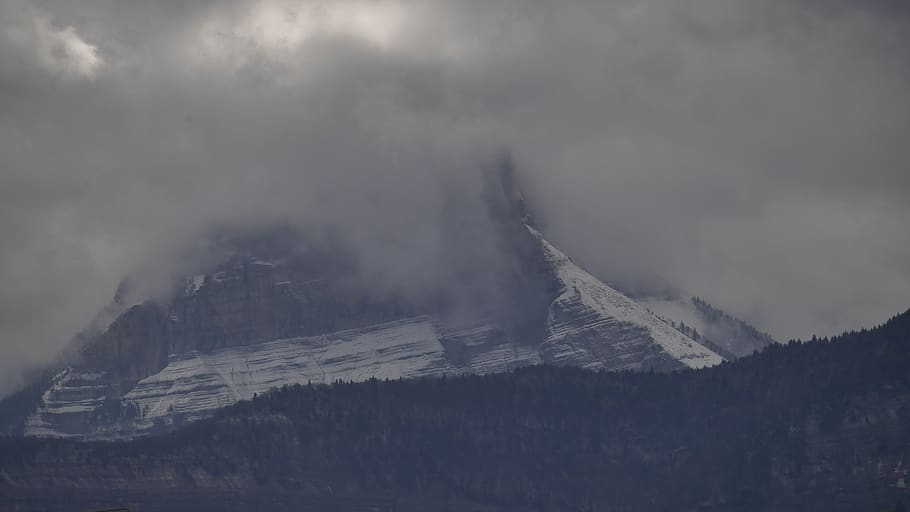 mountain, cloud, sky, snow, landscape, wallpaper, scenics - nature HD wallpaper