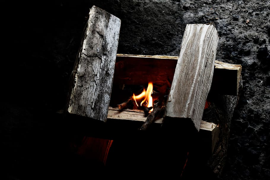 fire, wood, mud, nature, warmpth, flame, burning, heat - temperature HD wallpaper