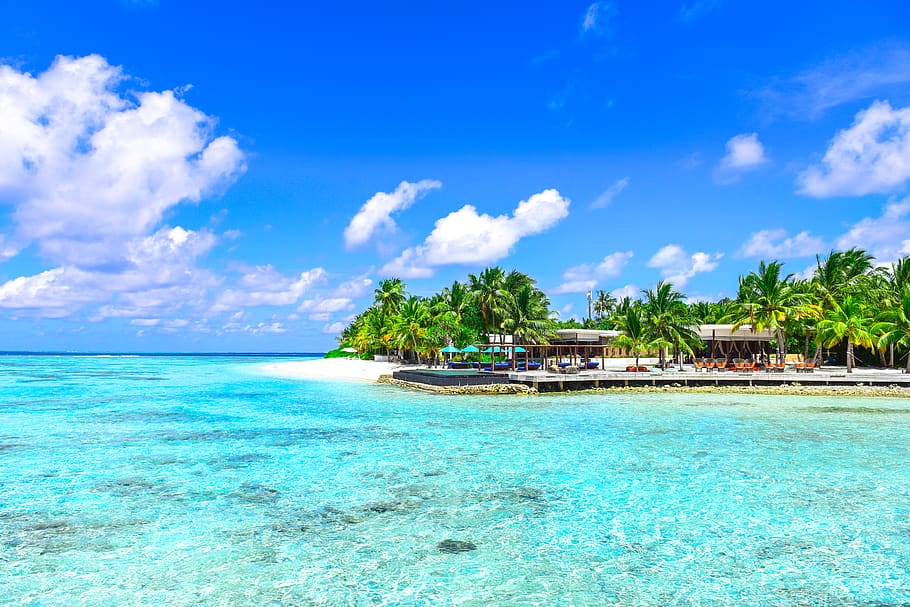 Photo of Seashore During Daytime, 4k wallpaper, beach, clouds HD wallpaper