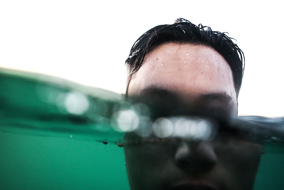 Under water shot, human, person, face, head, furniture, table HD wallpaper