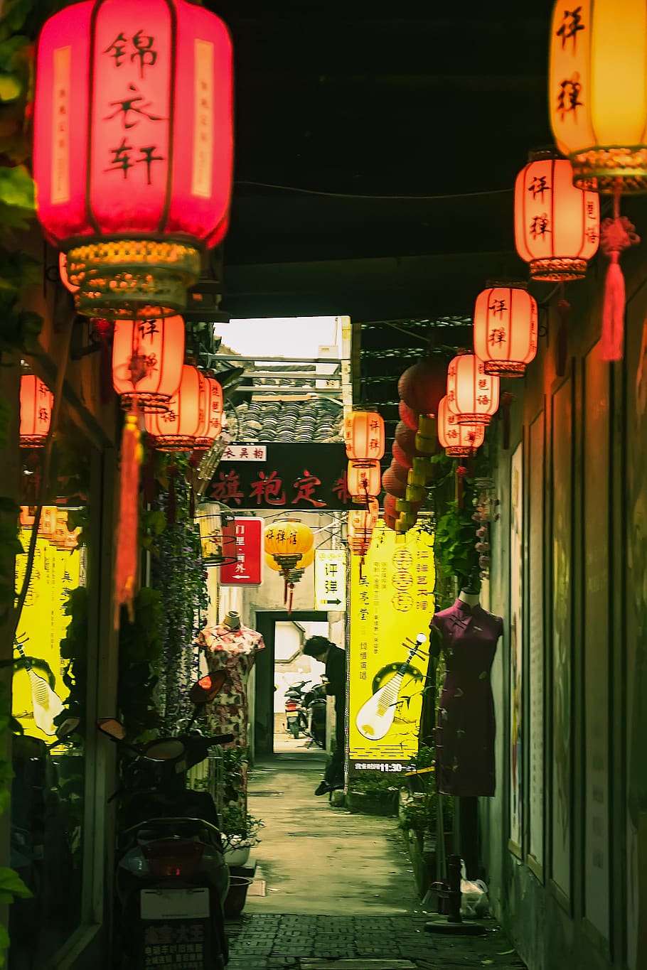 china, suzhou, 夜景, 灯光, 灯笼, 节日, 苏州, 古街道 HD wallpaper