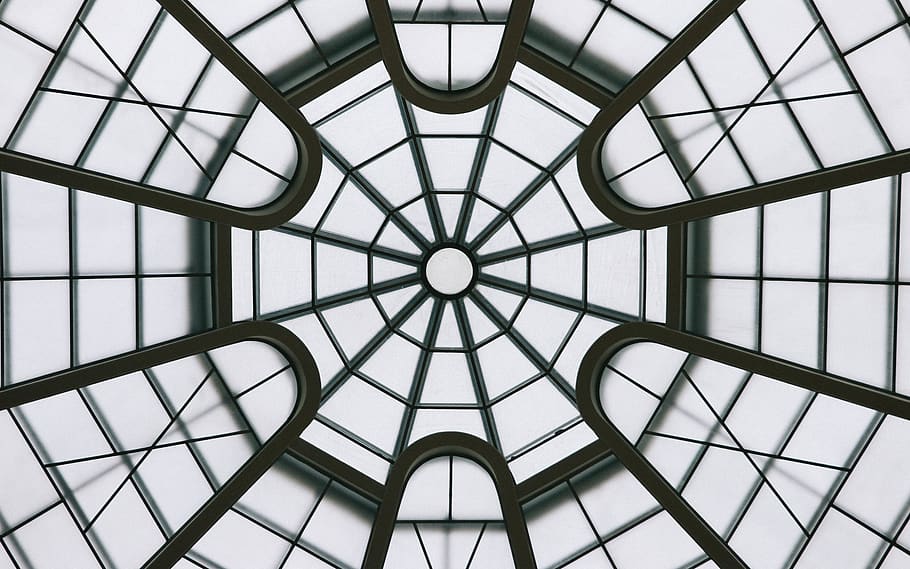 built structure, pattern, architecture, ceiling, geometric shape HD wallpaper