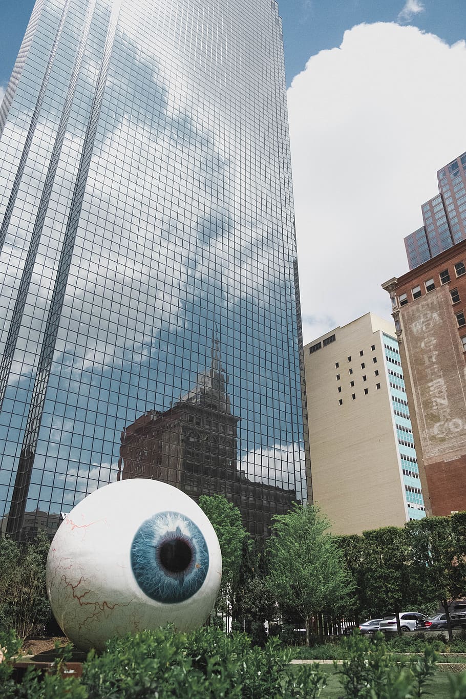 HD wallpaper: dallas, united states, giant eyeball, buildings ...