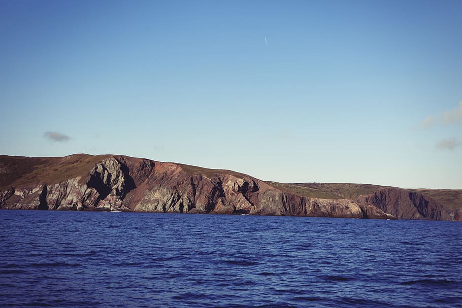 coast, hills, cliffs, ocean, sea, water, landscape, nature HD wallpaper