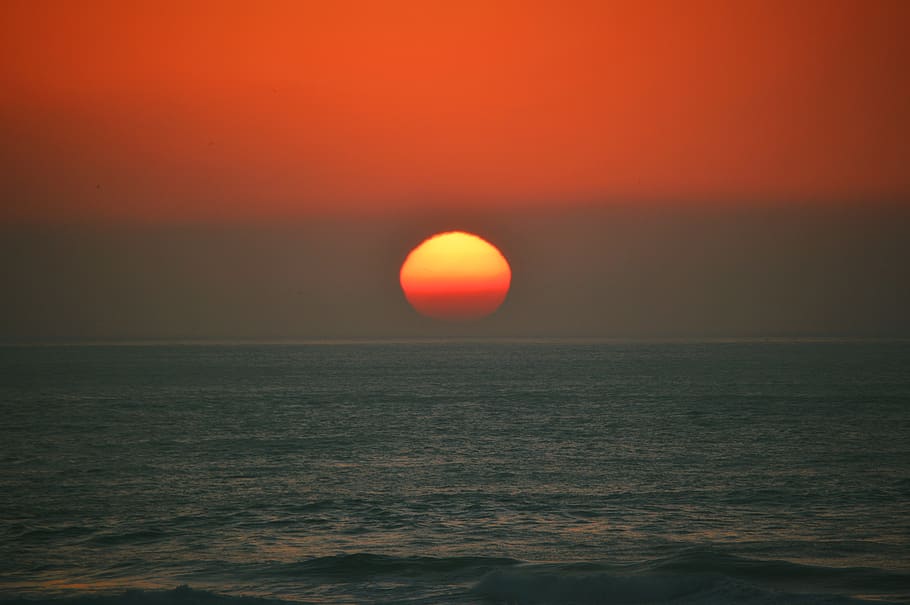 united kingdom, perranporth beach, sea, sunset, adelgordon, HD wallpaper