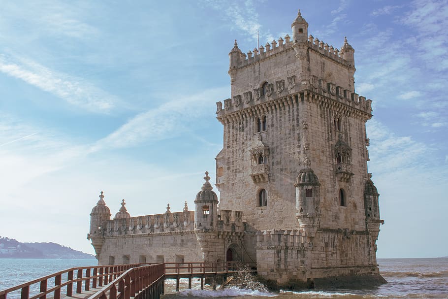 HD wallpaper: torre de belem, belem tower, lisbon, portugal, dusk ...