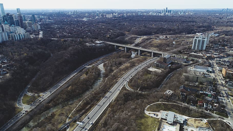 canada, toronto, riverdale park east, highway, expressway, busy