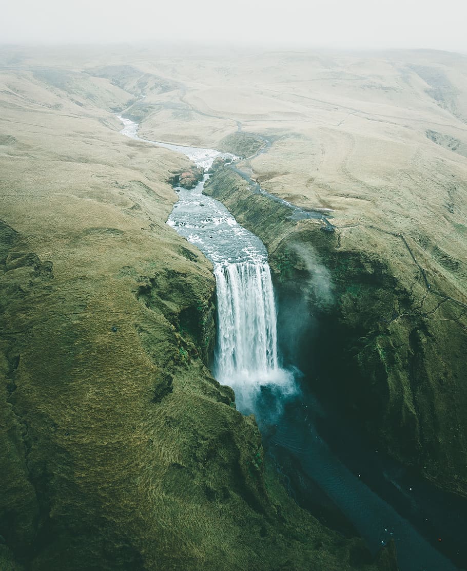 waterfalls during day, scenics - nature, beauty in nature, environment HD wallpaper