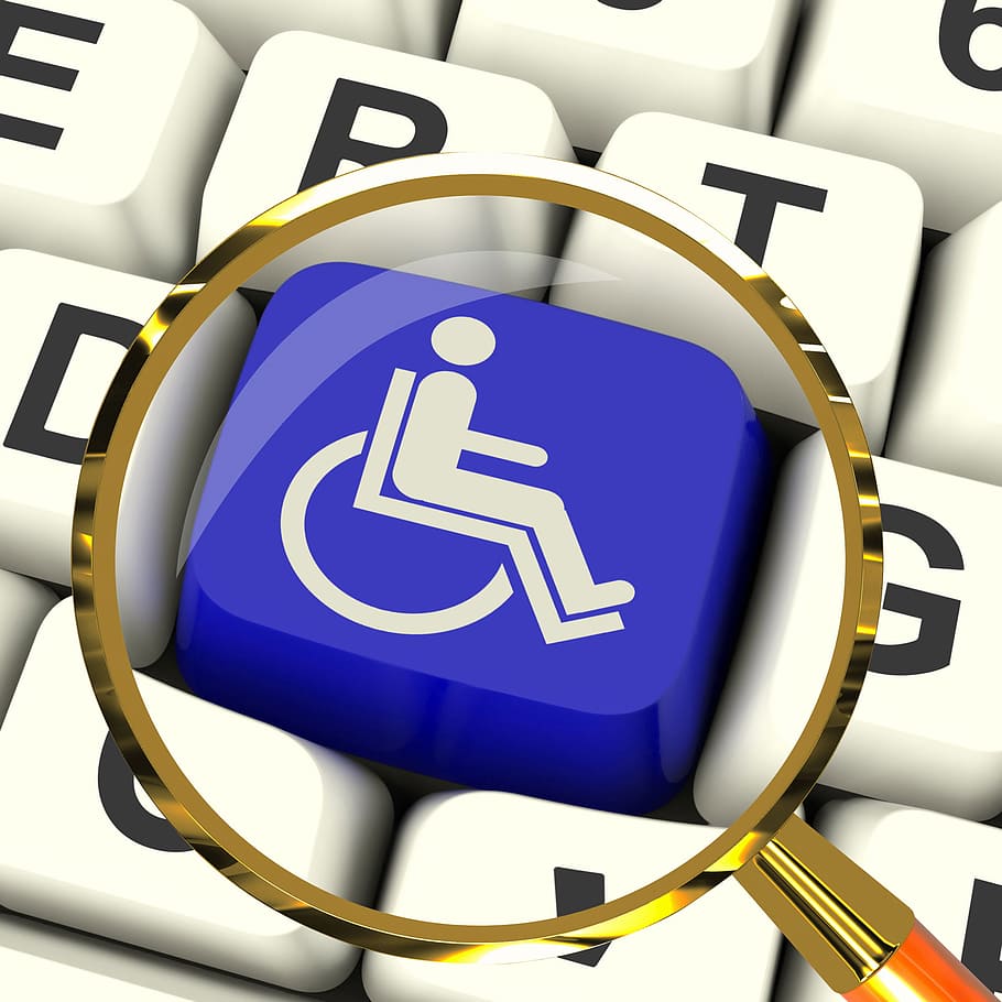 Disabled Key Magnified Showing Wheelchair Access Or Handicapped, HD wallpaper