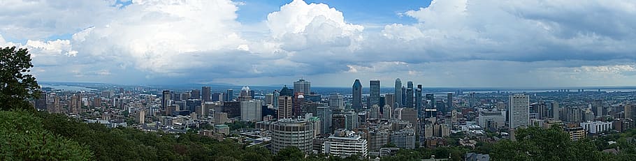 canada, montréal, mount royal chalet, panorama, skyline, city, HD wallpaper