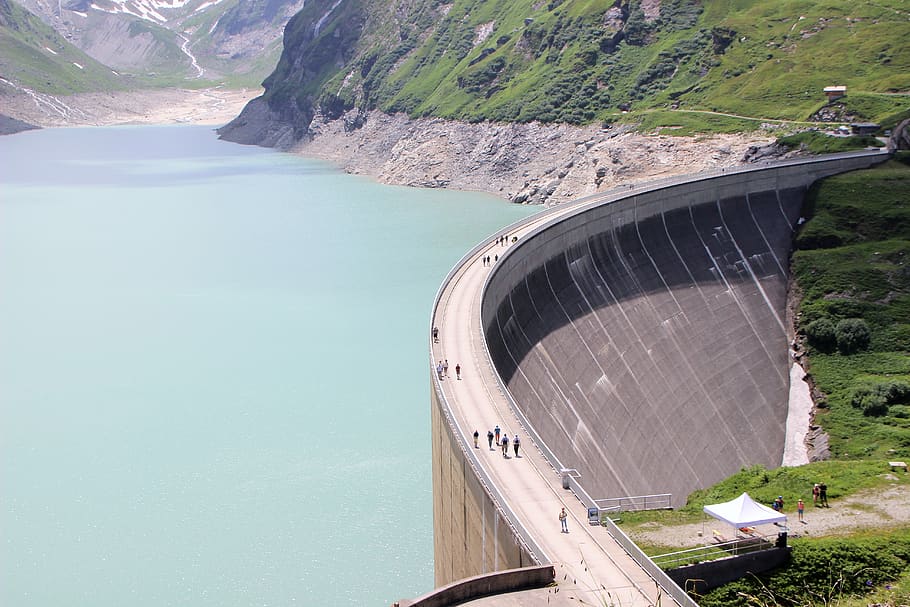 dam, travel, mountains, water, hydroelectric power, day, nature HD wallpaper