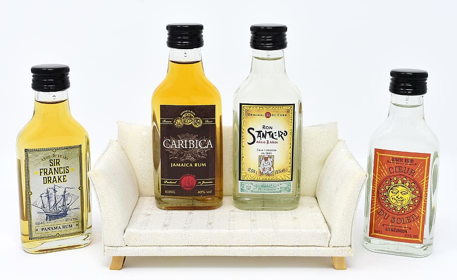 men's round, sofa, rum, alcohol, bottles, different origin HD wallpaper