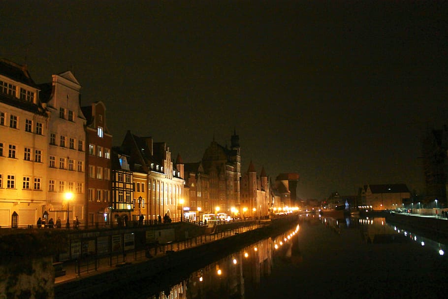 poland, gdańsk, illuminated, building exterior, architecture HD wallpaper