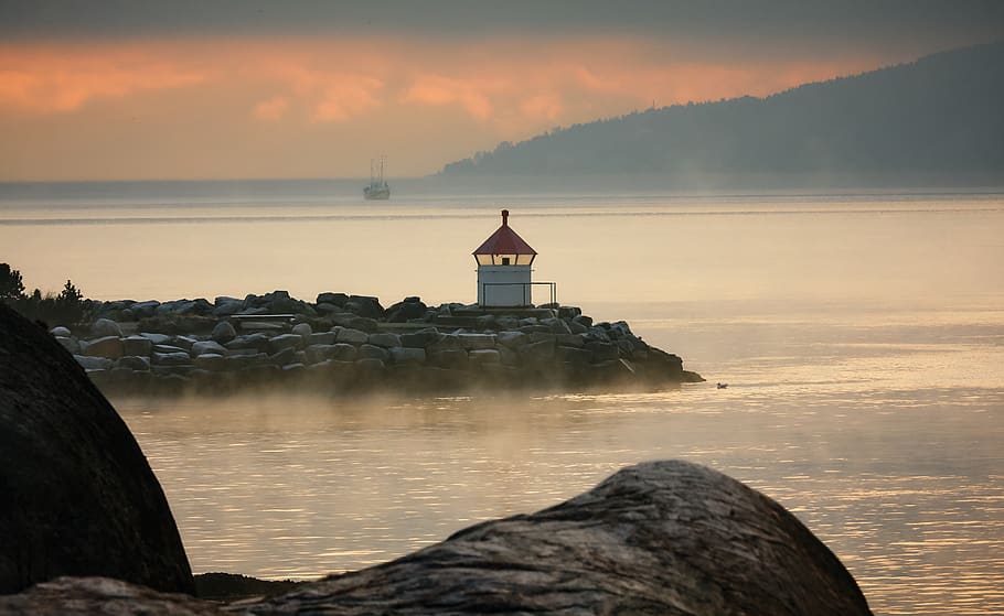 white lighthouse during olden hour, architecture, built structure HD wallpaper