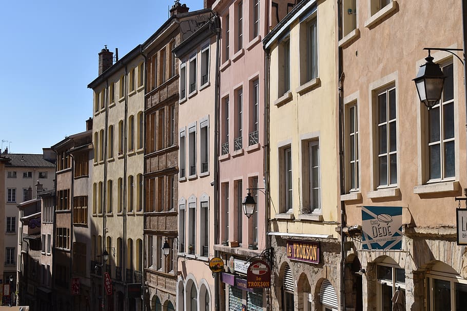 lyon, croix rousse, building, façade, hill, old building, weaver HD wallpaper