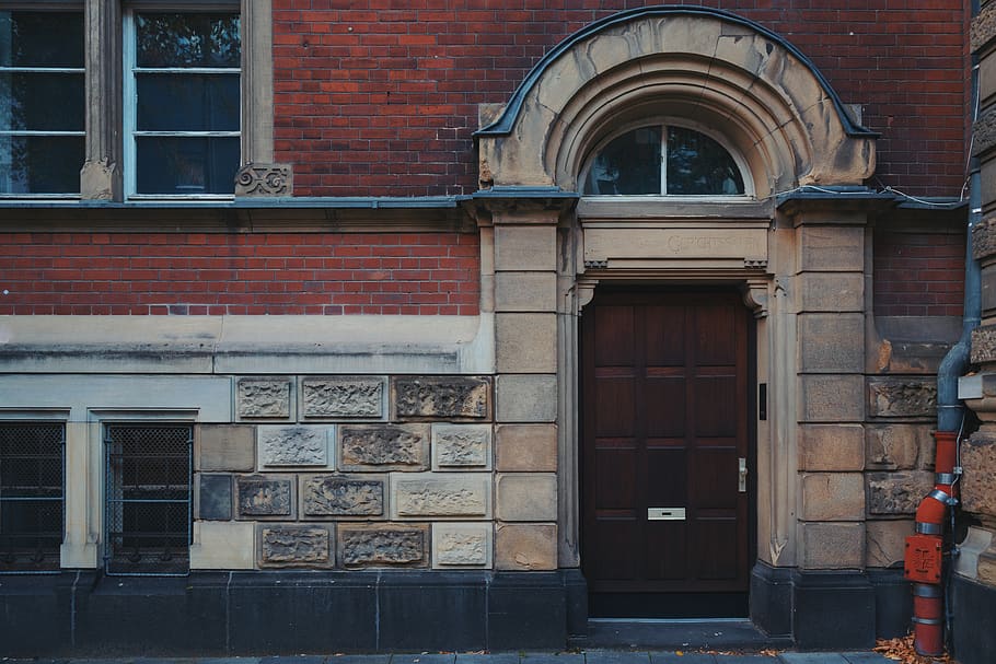 closed brown door, cologne, germany, building, high rise, city HD wallpaper