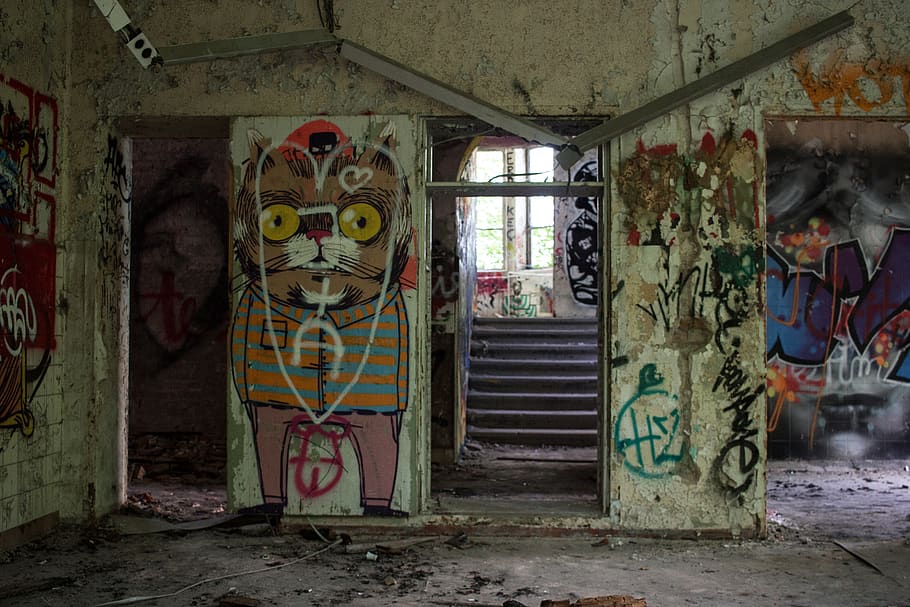 berlin, abandoned, abandoned place, abandoned building, graffiti, HD wallpaper