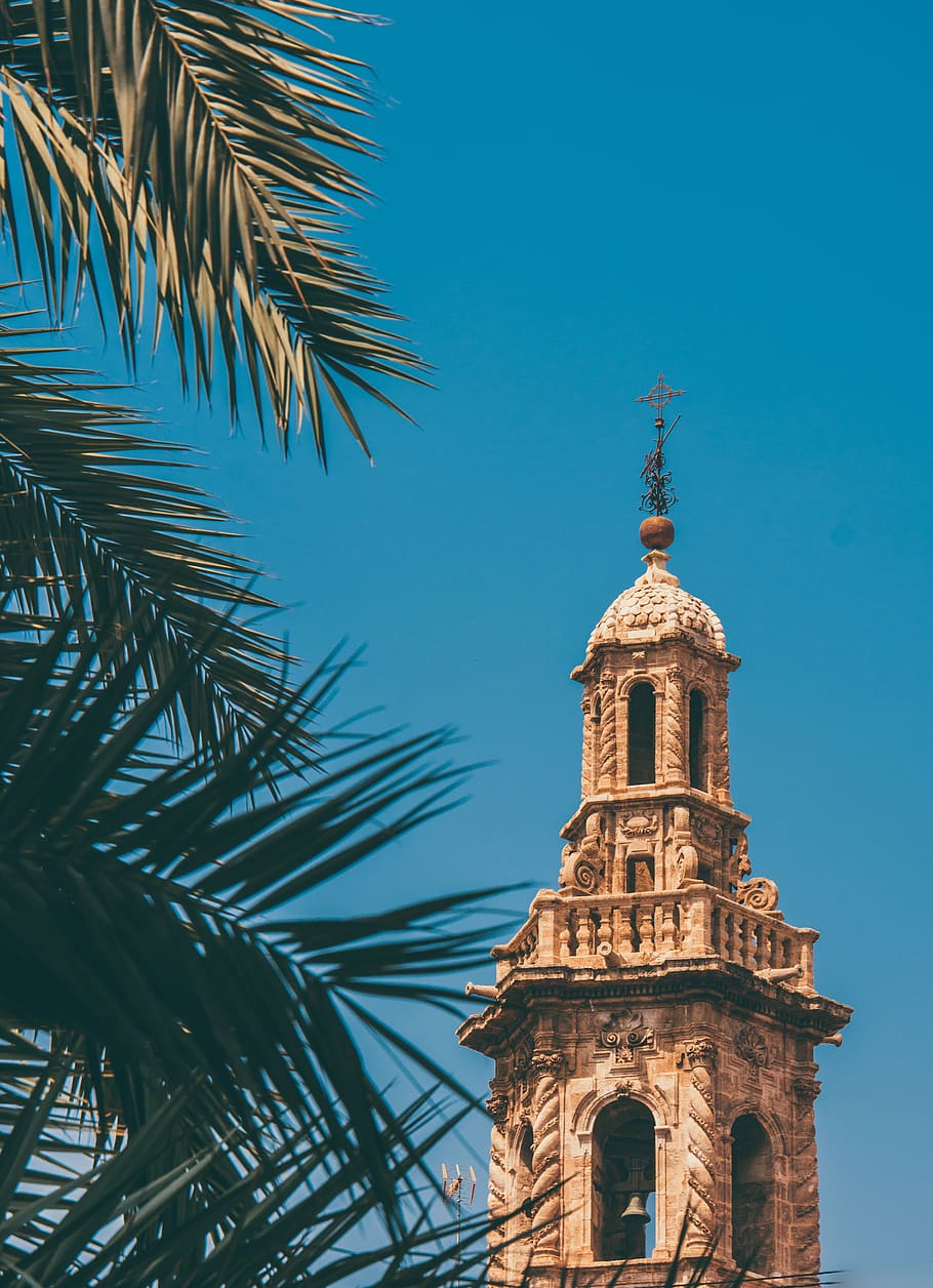 brown church, architecture, building, tower, bell tower, steeple HD wallpaper