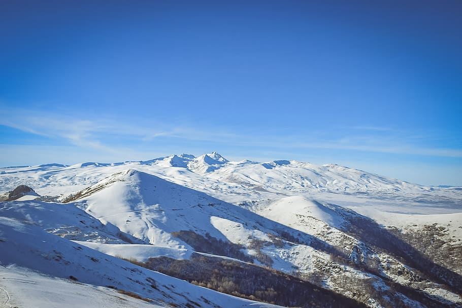 outdoors, nature, mountain, mountain range, ice, slope, peak HD wallpaper