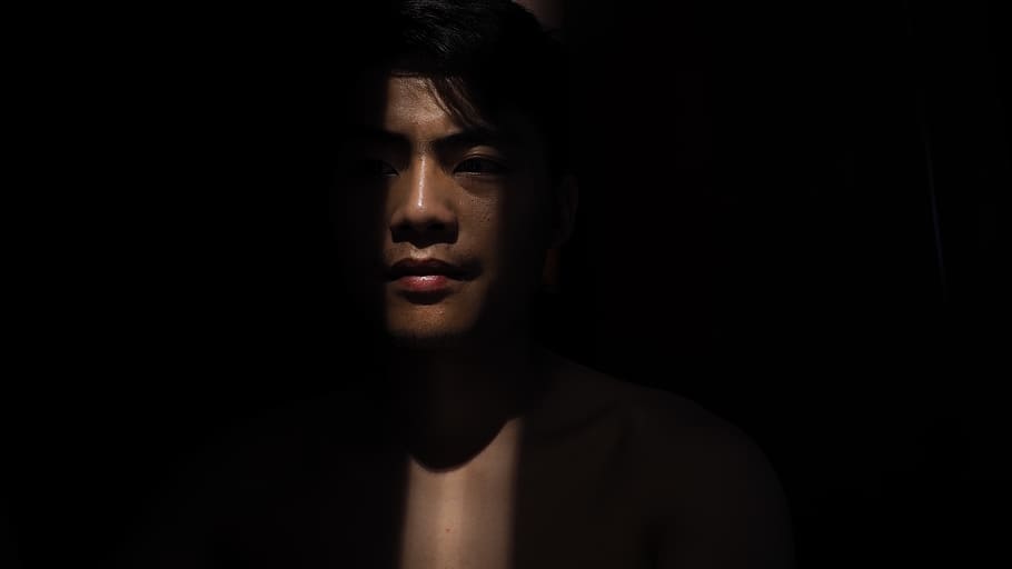 black, light, one person, headshot, portrait, studio shot, dark HD wallpaper