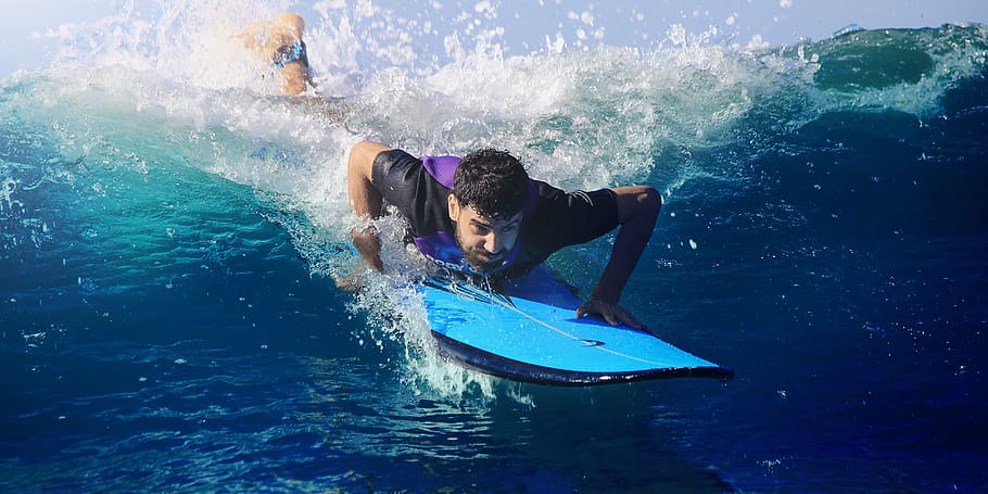 morocco, asilah, beach, wave, surfing, water, blue, summer HD wallpaper