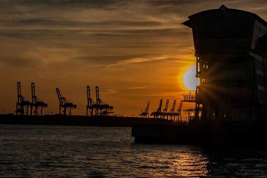 elbe, architecture, hamburg, building, river, city, germany HD wallpaper