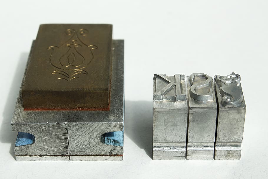 lead set, hand set, cliche, letters, cast, brass, book printing, HD wallpaper