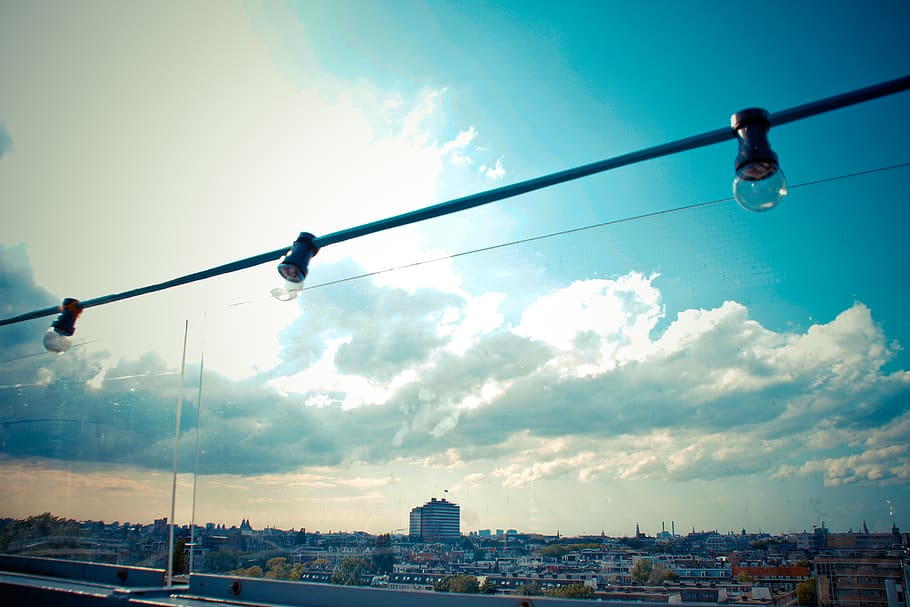 amsterdam, netherlands, canvas, lights, city, sunny, skyline HD wallpaper