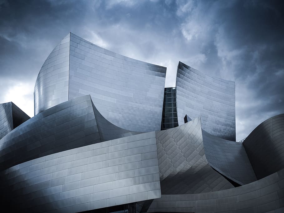 gray concrete structure, architecture, cloud, building, sky, facade HD wallpaper