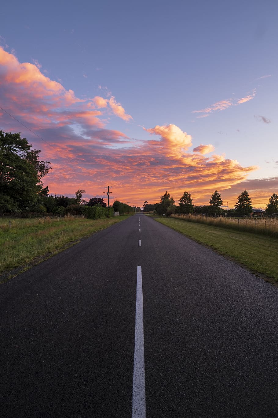 gray road in between grass field, way, highway, tarmac, asphalt HD wallpaper