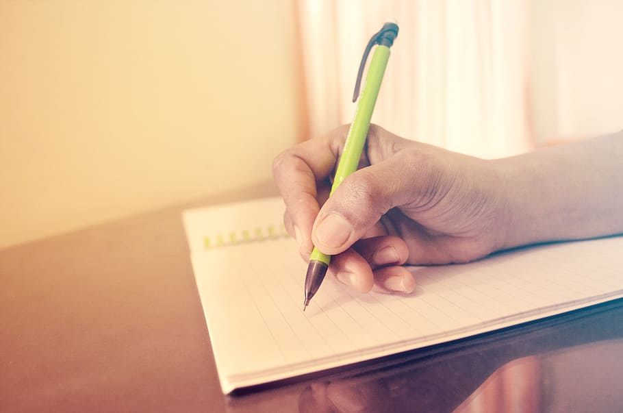 Writing on notebook with pencil, business, education, learn, literature HD wallpaper