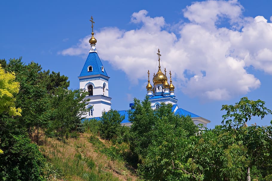 church, temple, monastery, belief, religion, tree, place of worship HD wallpaper