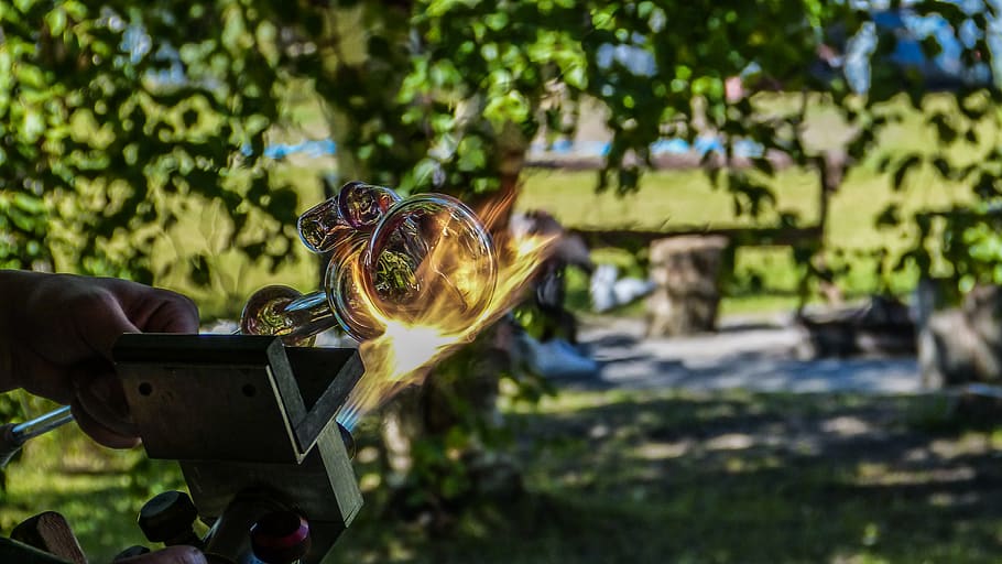 canada, alberta, rig, bong, glass art, borosilicate, trees HD wallpaper