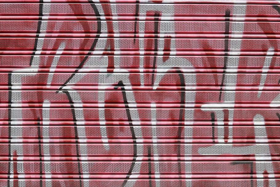 wall, graffiti, colour, bold, urban, shutter, message, streetart HD wallpaper