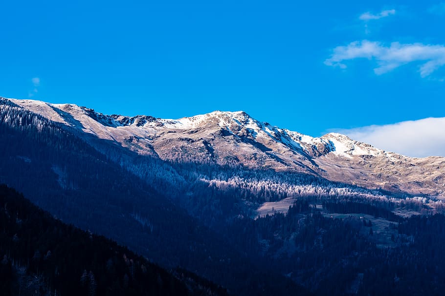 mountain, scenics - nature, sky, snow, beauty in nature, cold temperature HD wallpaper