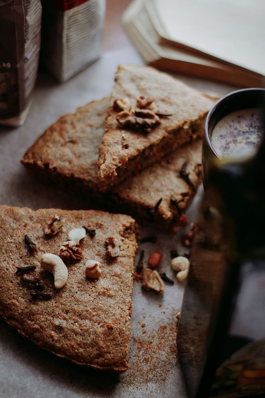 Baked Cookies, baking, cake, Carrot Cake, close-up, coffee, cup HD wallpaper