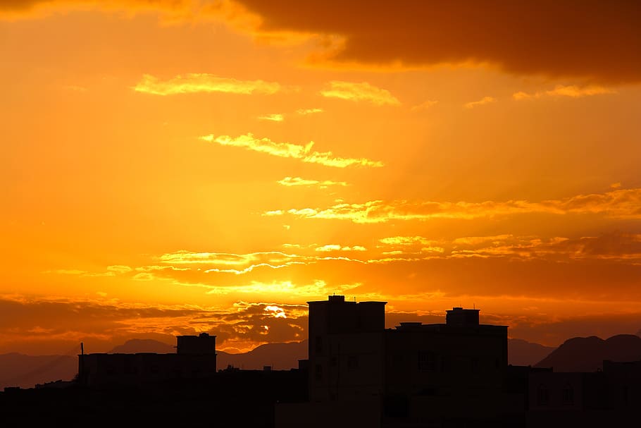 sunset, dawn, dusk, evening, mountains, beautiful, amazing HD wallpaper