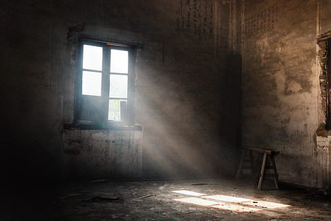 sunrays thru window, indoors, architecture, abandoned, building HD wallpaper