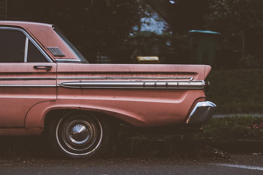 red car, machine, wheel, vehicle, truck, transportation, pickup truck HD wallpaper