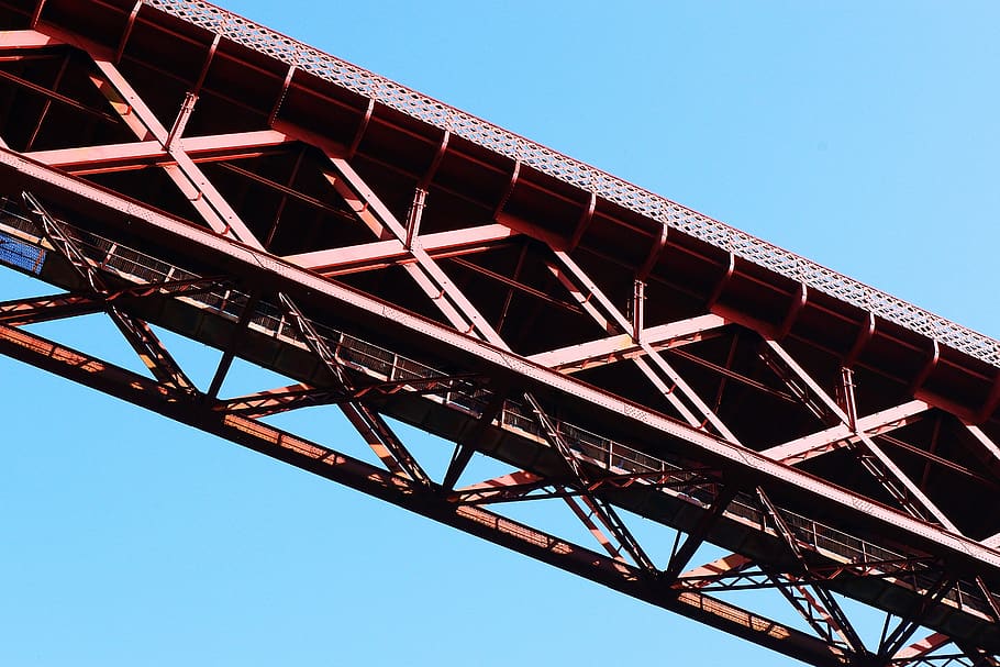 brown steel bridge, building, architecture, arched, arch bridge, HD wallpaper