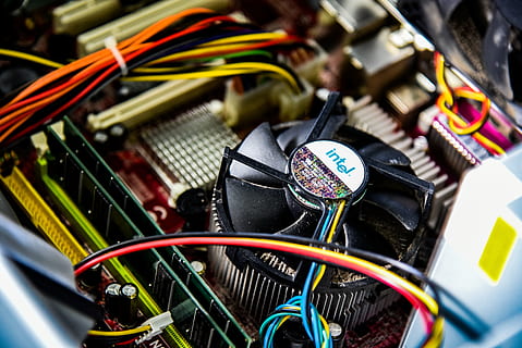 Intel cable and fan, computer, electronics, hardware, computer hardware HD wallpaper