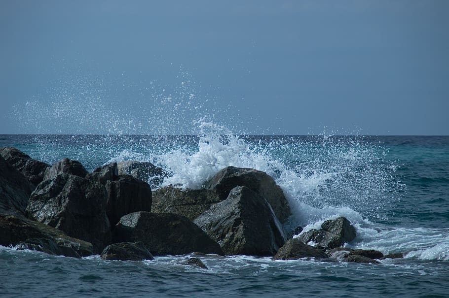 sea, waves, breakers, messina, sicily, italy, water, motion HD wallpaper