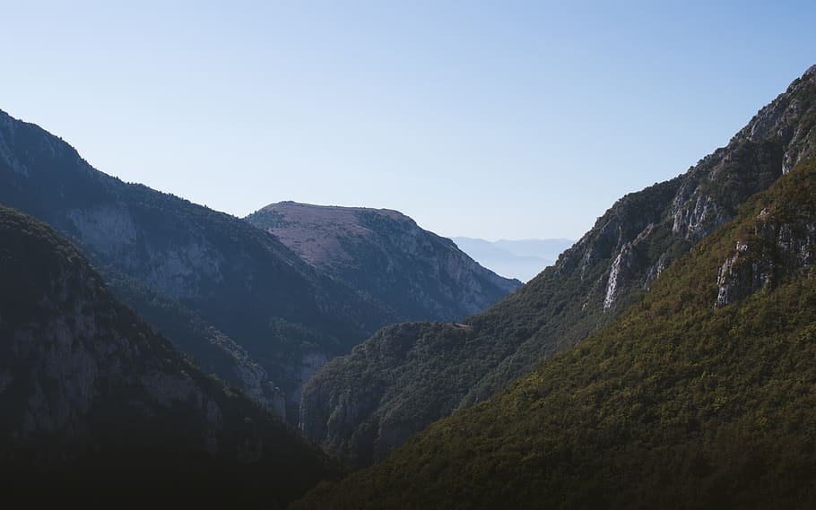 mountain, nature, slope, mountain range, outdoors, peak, canyon HD wallpaper
