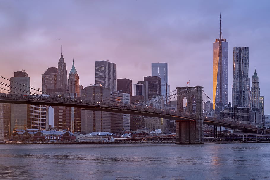 HD wallpaper: brooklyn bridge, united states, new york, wtc, skyline ...