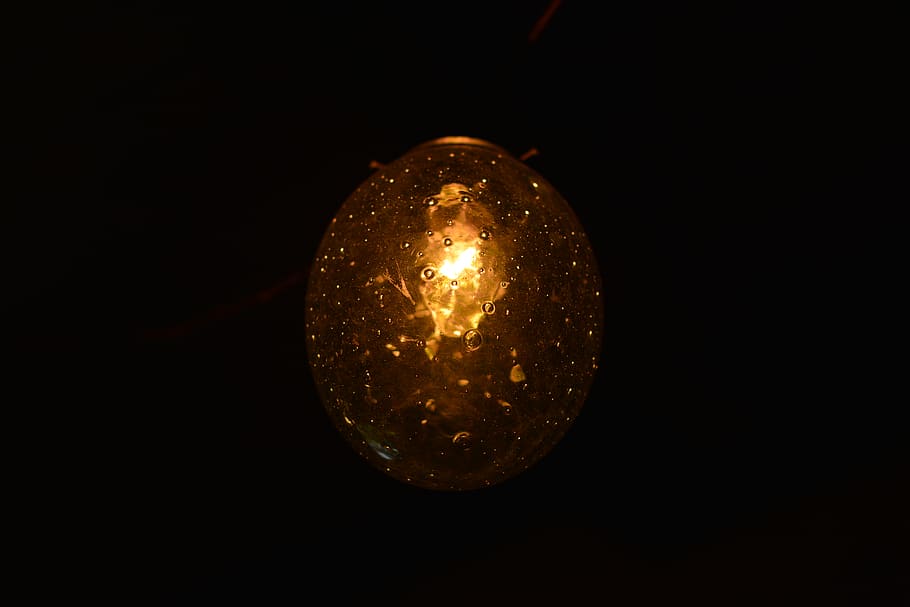 light bulb, dark, black background, no people, single object HD wallpaper