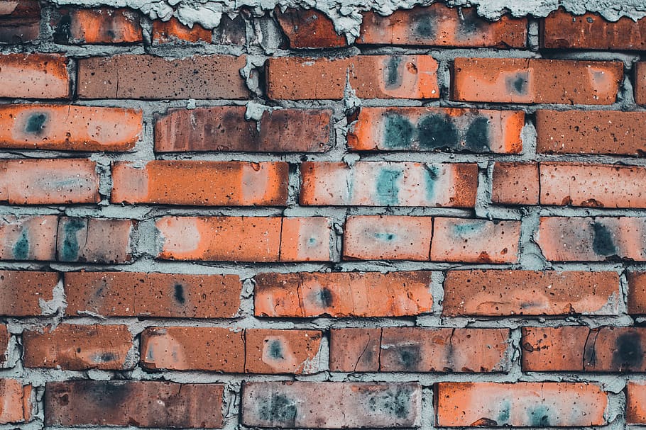 Brick Wall, bricks, backgrounds, full frame, wall - building feature, HD wallpaper