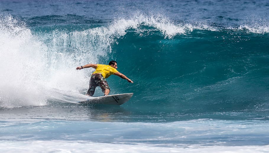 Photo of Person Surfing During Daytime, action, beach, fun, guy HD wallpaper